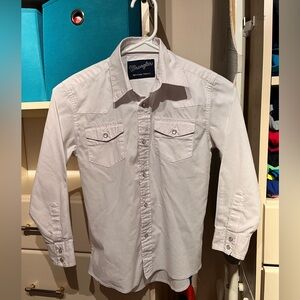 White Wrangler Shirt Size 7 - 8
